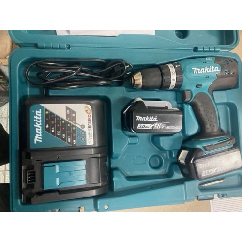 Makita DHP453RFE Akku-Schlagbohrschrauber Set mit 2x Akku Li-ion 18V/3,0 Ah