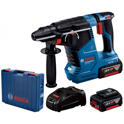 BOSCH GBH 187-LI PROFESSIONAL Bohrhammer mit SDS plus, 2x 5.0 Ah Li-Ion 0611923021