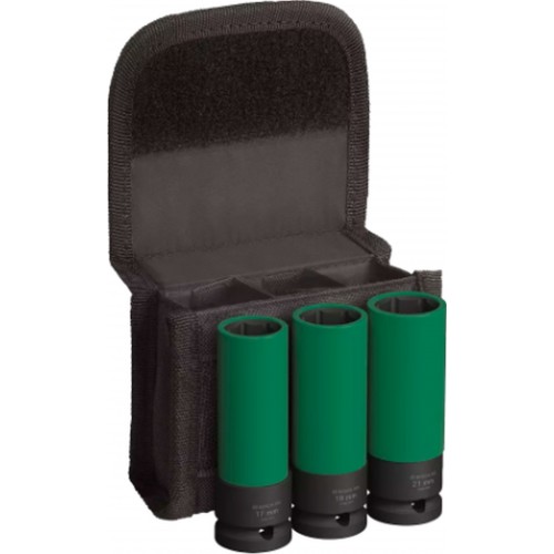 BOSCH PRO Impact Socket Set mit PET-Abdeckungen, 1/2", extra tief, 3-tlg. 2608003033