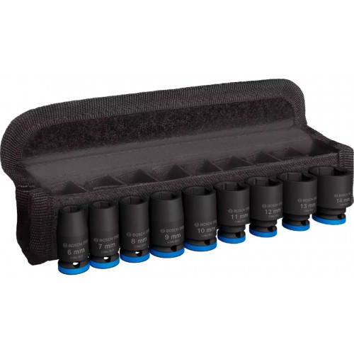 BOSCH PRO Impact Socket Set, 1/4", Standard, 9-tlg. 2608003034