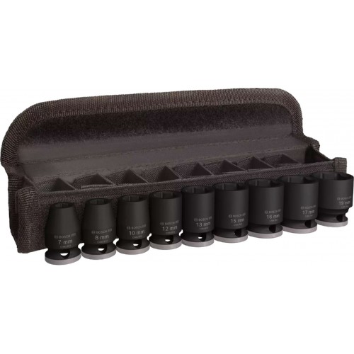 BOSCH PRO Impact Socket Set, 3/8", Standard, 9-tlg. 2608003036