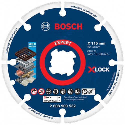 BOSCH EXPERT Diamond Metal Wheel X-LOCK Trennscheibe, 115 x 22,23 mm 2608900532