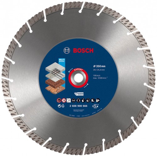 BOSCH EXPERT MultiMaterial Diamanttrennscheiben, 350 x 20/25,40 x 3,3 x 15 mm 2608900666