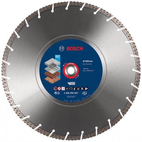 BOSCH EXPERT MultiMaterial Diamanttrennscheiben, 400 x 20/25,40 x 3,3 x 12 mm 2608900667