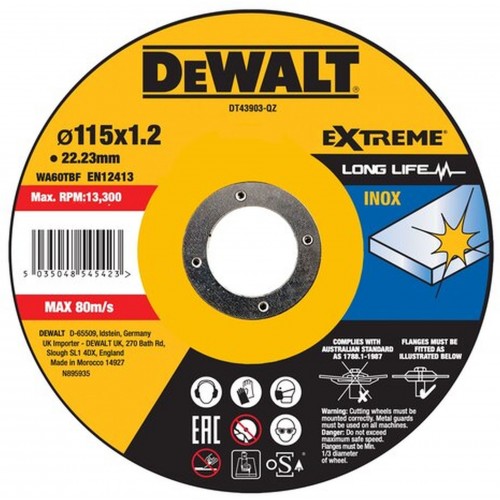 DeWALT DT43903-QZ Trennscheibe 115x1,2x22,23 mm Inox