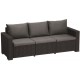 ALLIBERT CALIFORNIA 3-Sitzer Sofa 199 x 68 x 72 cm, Rattan-Optik, graphit/grau 17196779