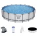 BESTWAY Steel Pro Max Frame Pool 549 x 122 cm, Komplett-Set mit Filterpumpe 56462