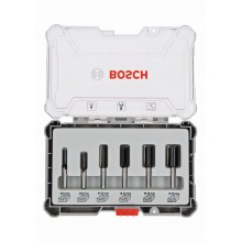 BOSCH Fräser-Set, 6-teiliges Nutfräser-Set, 6-mm-Schaft 2607017465