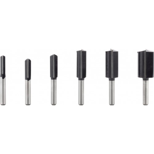 BOSCH Fräser-Set, 6-teiliges Nutfräser-Set, 1/4"-Schaft 2607017467