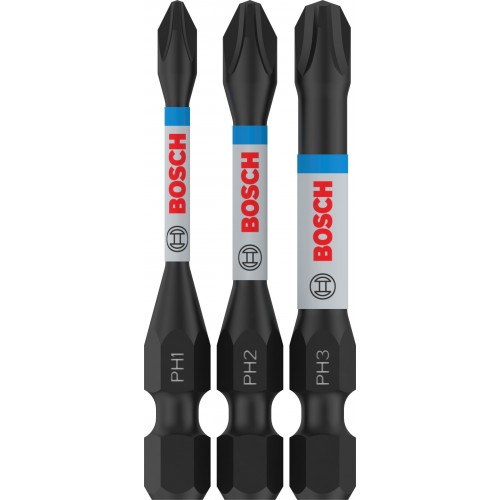 BOSCH PRO PH Impact Bit, PH1 x 55, PH2 x 55, PH3 x 55 mm, 3-tlg. 2608522491