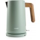 DOMO WOOD YOU Wasserkocher (1,7l/2200W), Edelstahl, grün DO9282WK