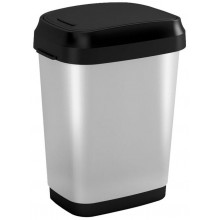 KIS DUAL SWING BIN STYLE M 25L Abfalleimer 26 x 37,5 x 48,5 cm silber