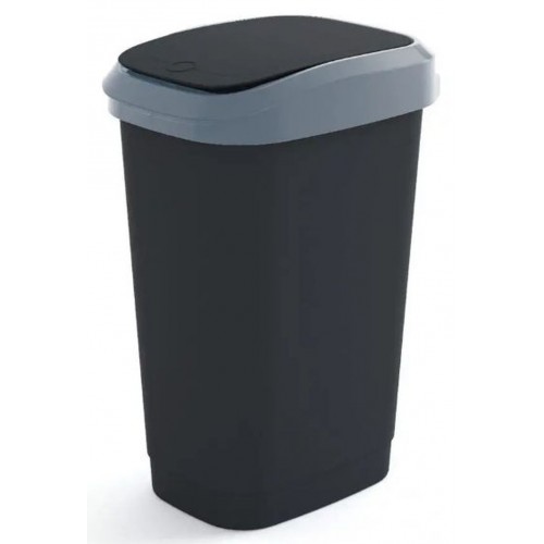 KIS DUAL TOUCH BIN L 50L Abfalleimer 31x42x60cm schwarz/grau