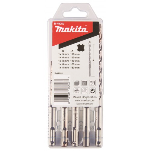 Makita B-49052 SDS-V-PLUS-Bohrer-Set Nr.2 5-8mm 5st. 5-teilig