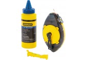 Stanley 0-47-465 PowerWinder Schlagschnur-Set mit blauer Kreide 30m