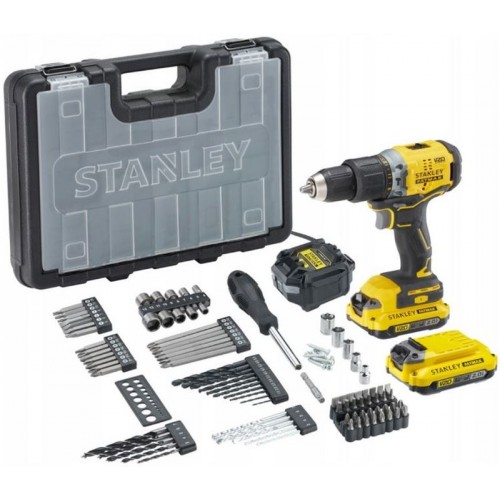 Stanley SFMCD715D2A-QW FatMax V20 Akku-Schlagbohrschrauber 18V mit 100 Zubehörteilen