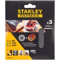 Stanley STA39267-XJ Schleifgitter für Exzenterschleifer 125mm, 1xP80, 1xP120, 1xP240