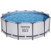 BESTWAY Steel Pro Max Frame Pool 396 x 122 cm, Komplett-Set mit Filterpumpe 5618W