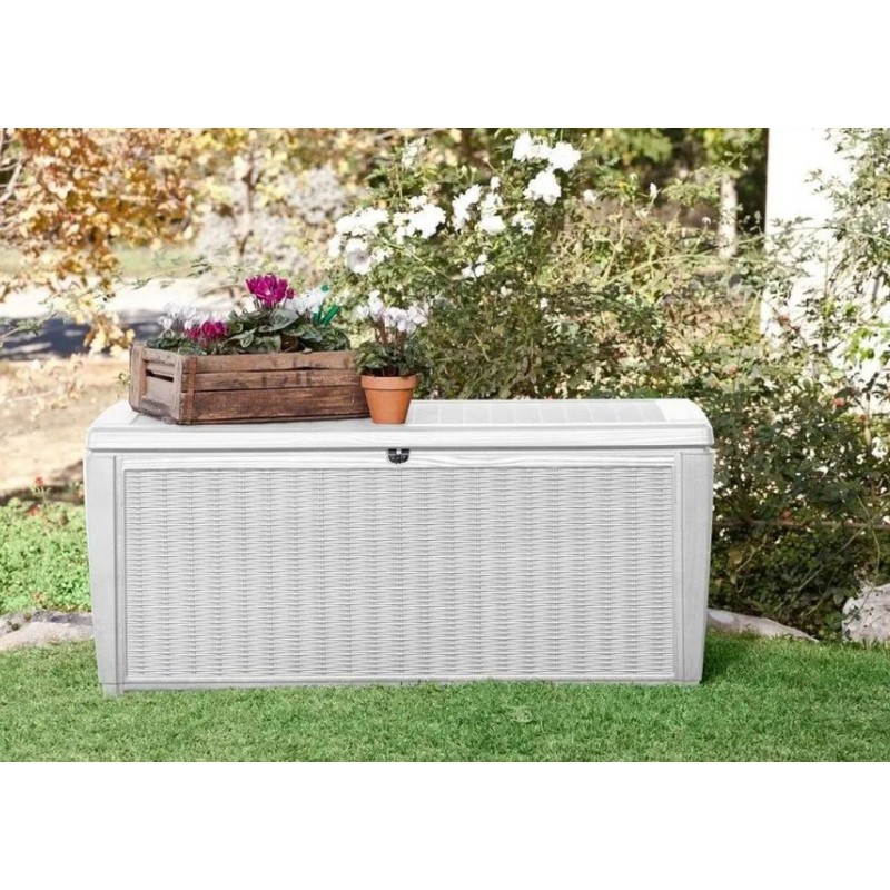 KETER POOL BOX 511L Aufbewahrungstruhe Rattan-Optik 145 x 73 x 64 cm