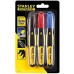 Stanley 0-47-315 FatMax Permanentmarker (schwarz, rot, blau), 3 Stück