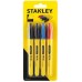 Stanley STHT81391-0 Permanentmarker mit feiner Spitze 4 Stk (2x schwarz, 1x blau, 1x rot)